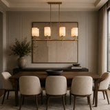 Modern European furniture - White Silken 8-Light Linear Chandelier - www.oroa.com