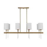 Modern European furniture - White Silken 8-Light Linear Chandelier - www.oroa.com