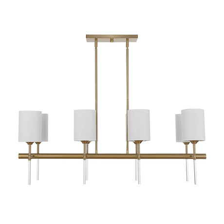 Modern European furniture - White Silken 8-Light Linear Chandelier - www.oroa.com