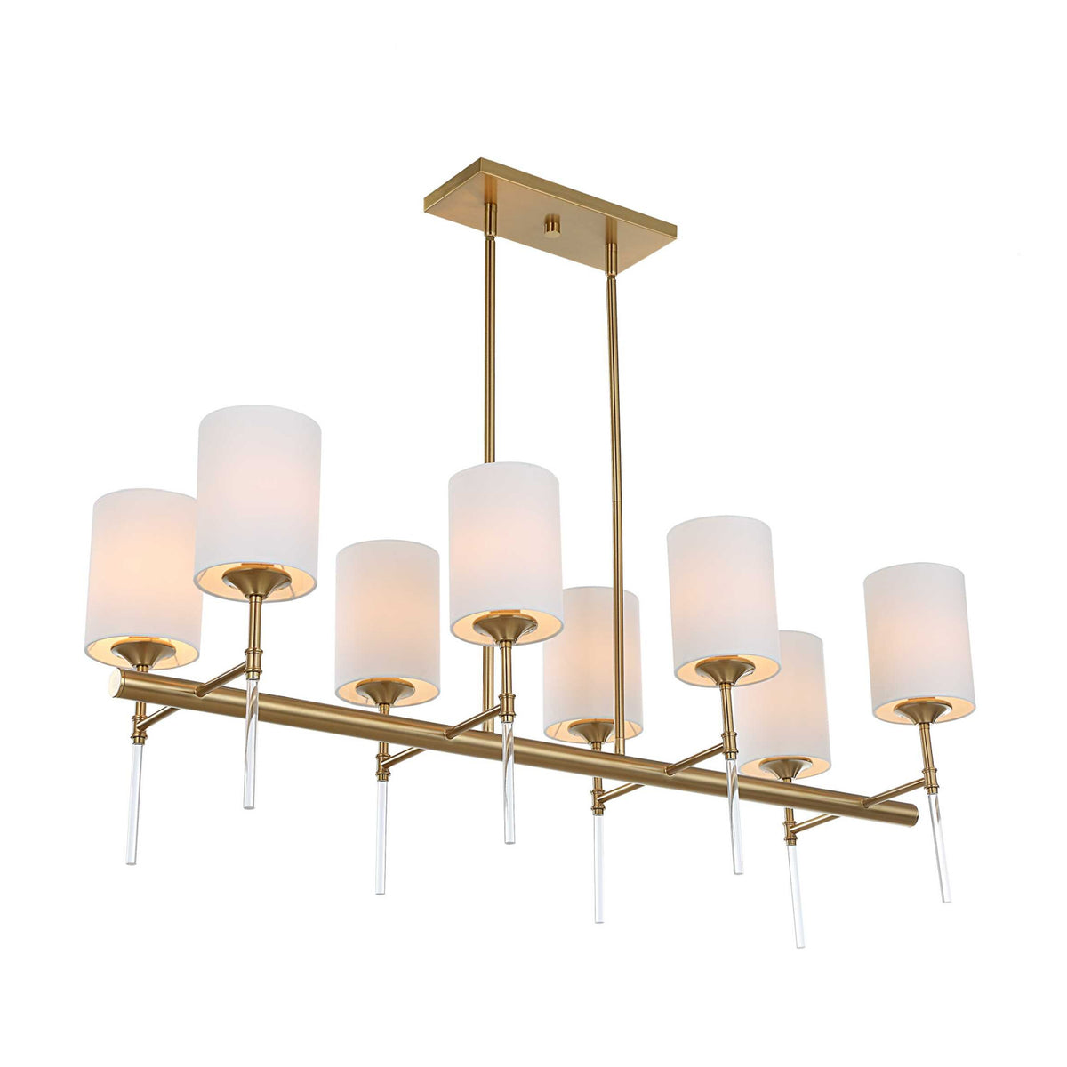 Modern European furniture - White Silken 8-Light Linear Chandelier - www.oroa.com