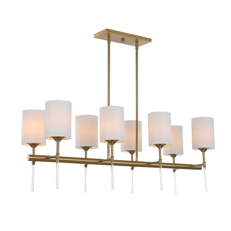 Modern European furniture - White Silken 8-Light Linear Chandelier - www.oroa.com