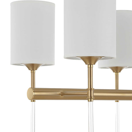 Modern European furniture - White Silken 8-Light Linear Chandelier - www.oroa.com