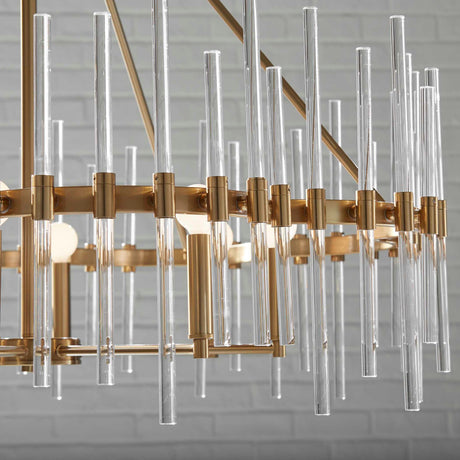 Modern European furniture - Glass Rods 8-Light Chandelier - www.oroa.com