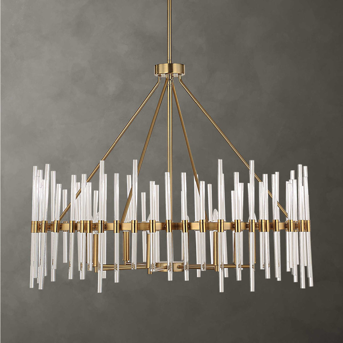 Modern European furniture - Glass Rods 8-Light Chandelier - www.oroa.com