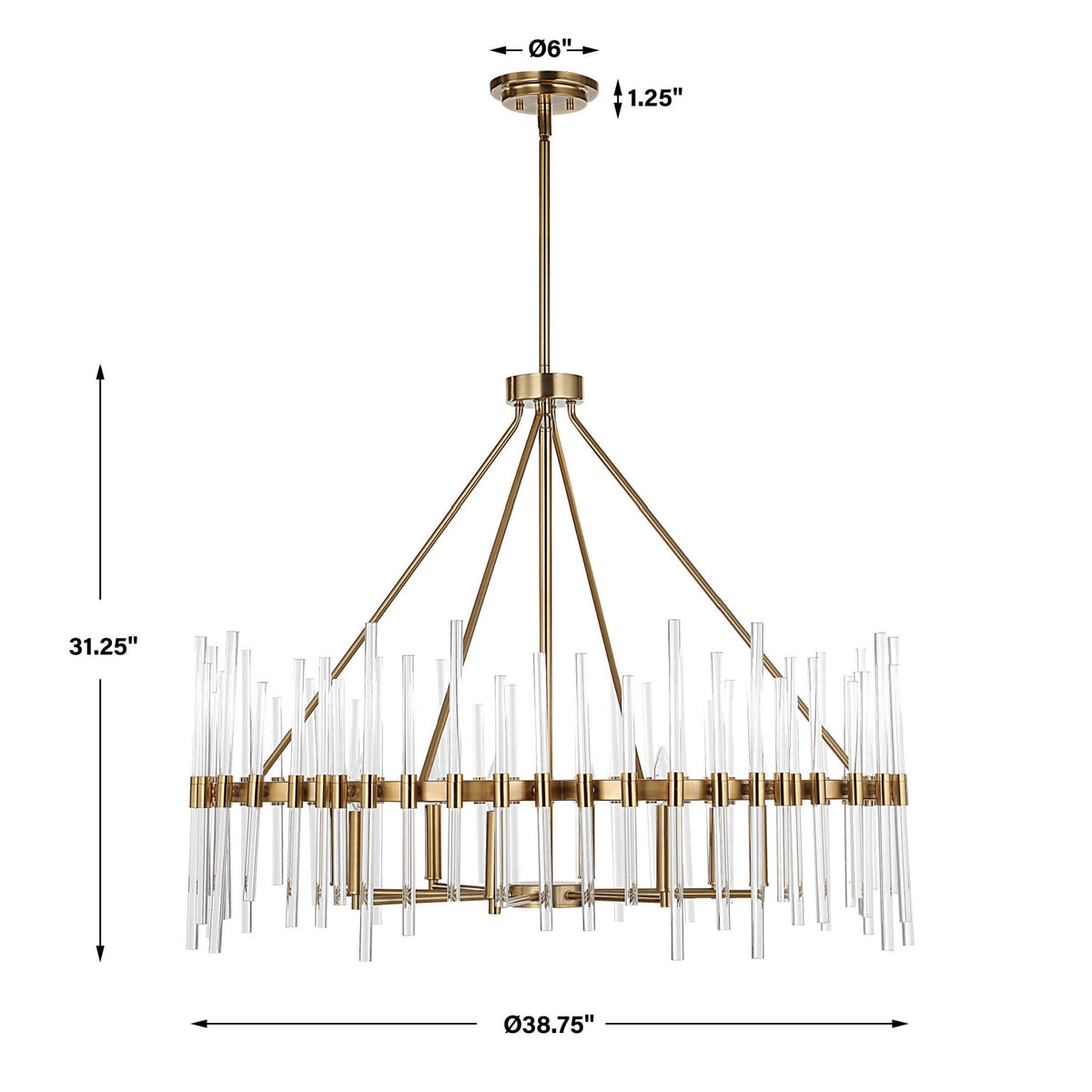 Modern European furniture - Glass Rods 8-Light Chandelier - www.oroa.com