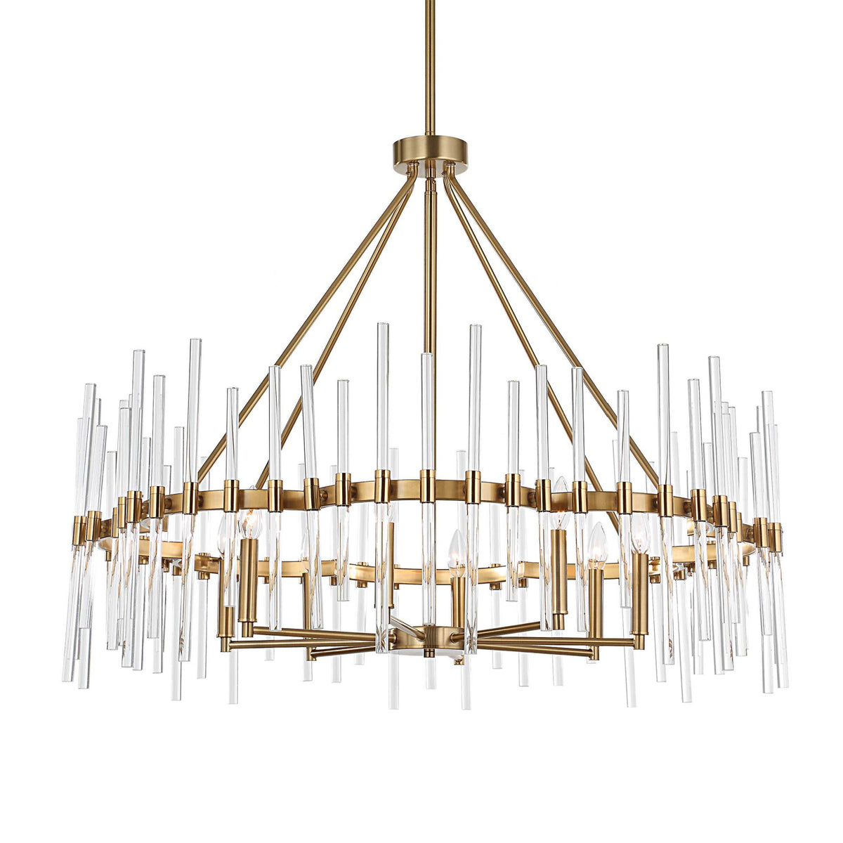 Modern European furniture - Glass Rods 8-Light Chandelier - www.oroa.com