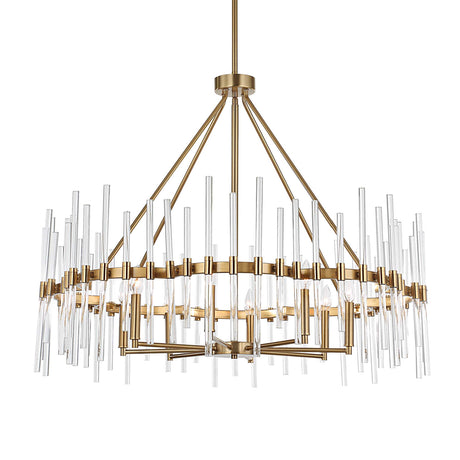 Modern European furniture - Glass Rods 8-Light Chandelier - www.oroa.com
