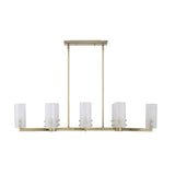 Seeded Glass 8-Light Linear Chandelier | Uttermost Mistie - www.oroa.com