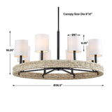 Modern European furniture - Woven Rattan Ring 8-Light Chandelier - www.oroa.com