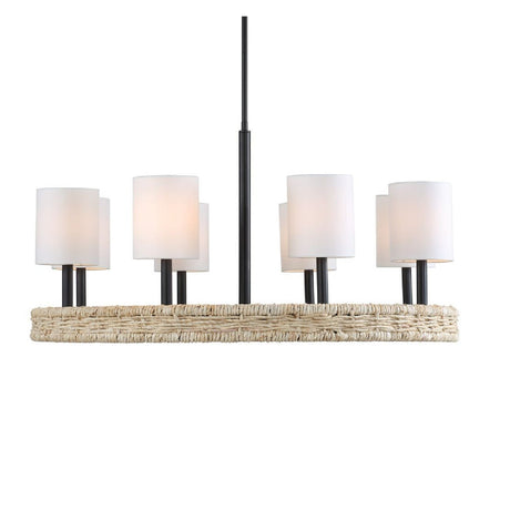Modern European furniture - Woven Rattan Ring 8-Light Chandelier - www.oroa.com