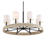 Modern European furniture - Woven Rattan Ring 8-Light Chandelier - www.oroa.com