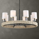 Modern European furniture - Woven Rattan Ring 8-Light Chandelier - www.oroa.com