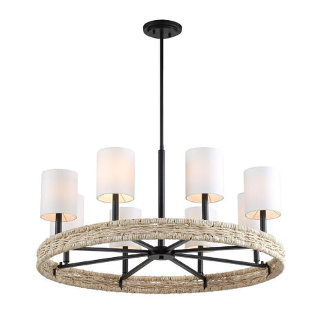 Modern European furniture - Woven Rattan Ring 8-Light Chandelier - www.oroa.com