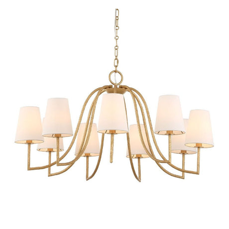 9-Light White Linen Chandelier | Uttermost Seville - www.oroa.com
