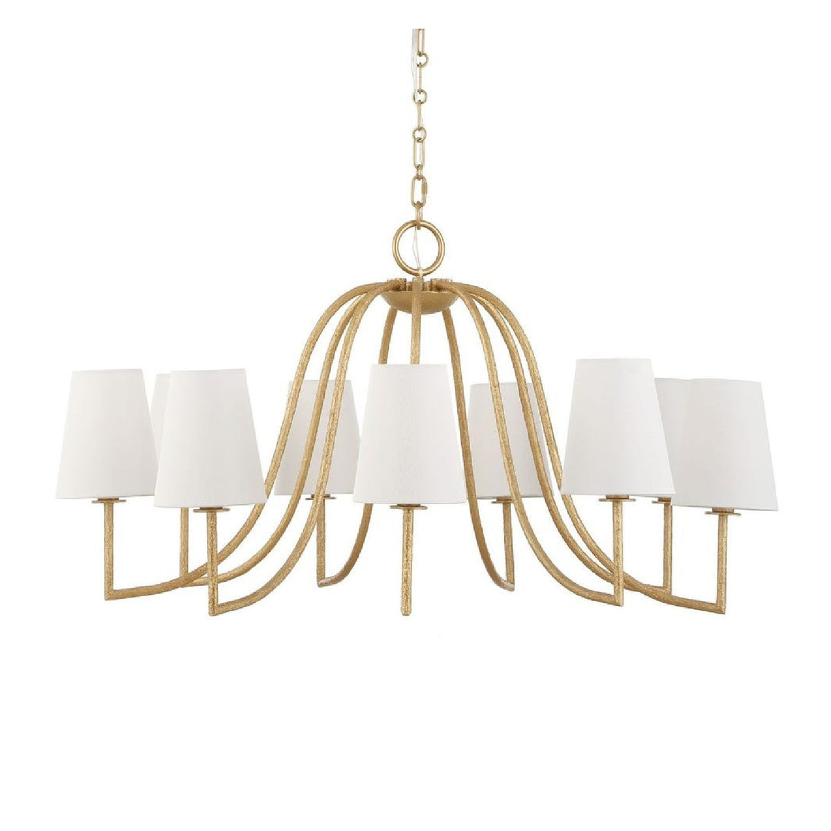 9-Light White Linen Chandelier | Uttermost Seville - www.oroa.com