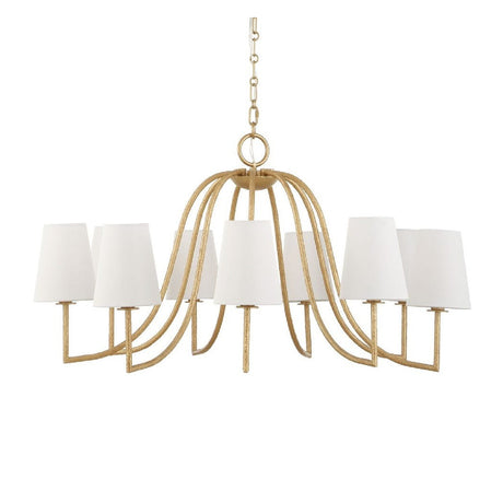 9-Light White Linen Chandelier | Uttermost Seville - www.oroa.com