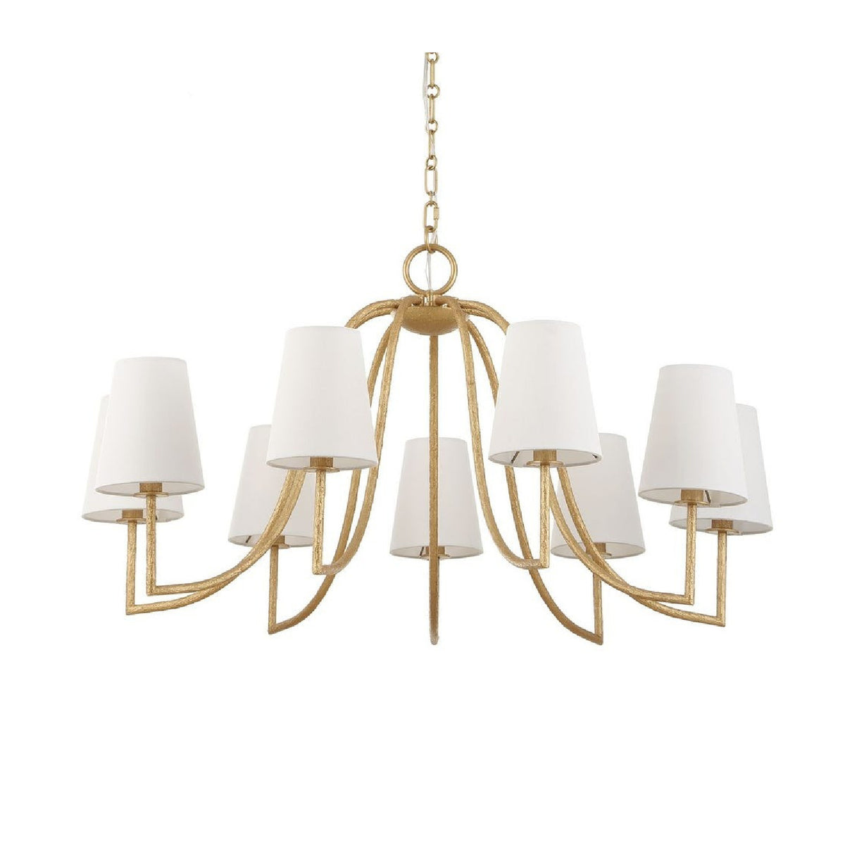 9-Light White Linen Chandelier | Uttermost Seville - www.oroa.com