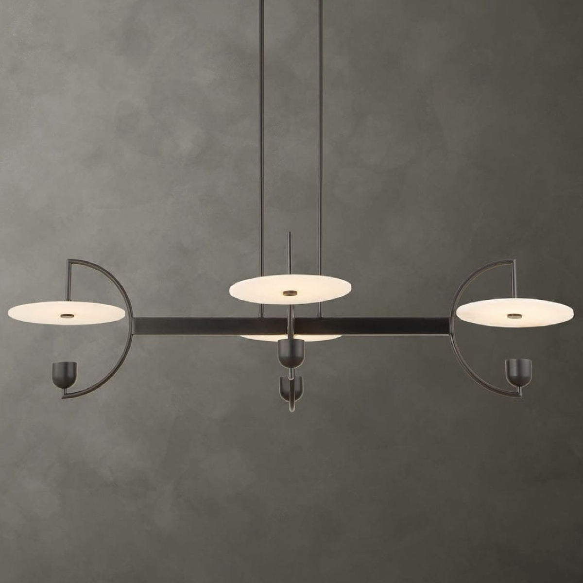 White Alabaster 4-Light Linear Chandelier | Uttermost Kyoto - www.oroa.com