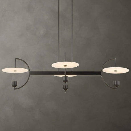 White Alabaster 4-Light Linear Chandelier | Uttermost Kyoto - www.oroa.com