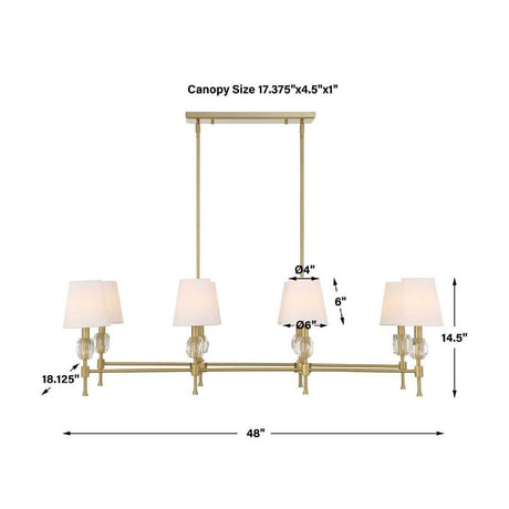 White Shades 8-Light Linear Chandelier | Uttermost Arques - www.oroa.com