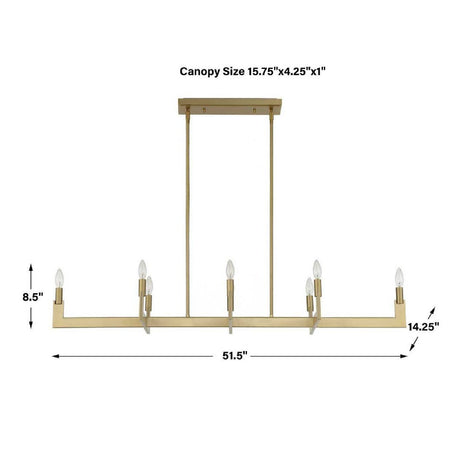 Brass Adjustable Linear Chandelier | Uttermost Cordoba - www.oroa.com