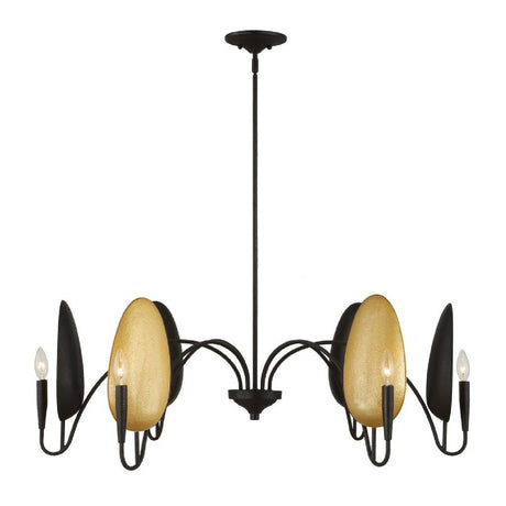 Oval Gold 6-Light Chandelier | Uttermost Warwick - www.oroa.com 