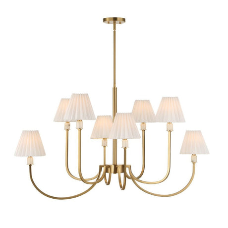 Pleated White Fabric 8-Light Chandelier | Uttermost Poppins - www.oroa.comc