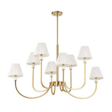 Pleated White Fabric 8-Light Chandelier | Uttermost Poppins - www.oroa.com