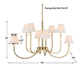 Pleated White Fabric 8-Light Chandelier | Uttermost Poppins - www.oroa.com