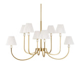 Pleated White Fabric 8-Light Chandelier | Uttermost Poppins - www.oroa.com