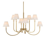 Pleated White Fabric 8-Light Chandelier | Uttermost Poppins - www.oroa.com