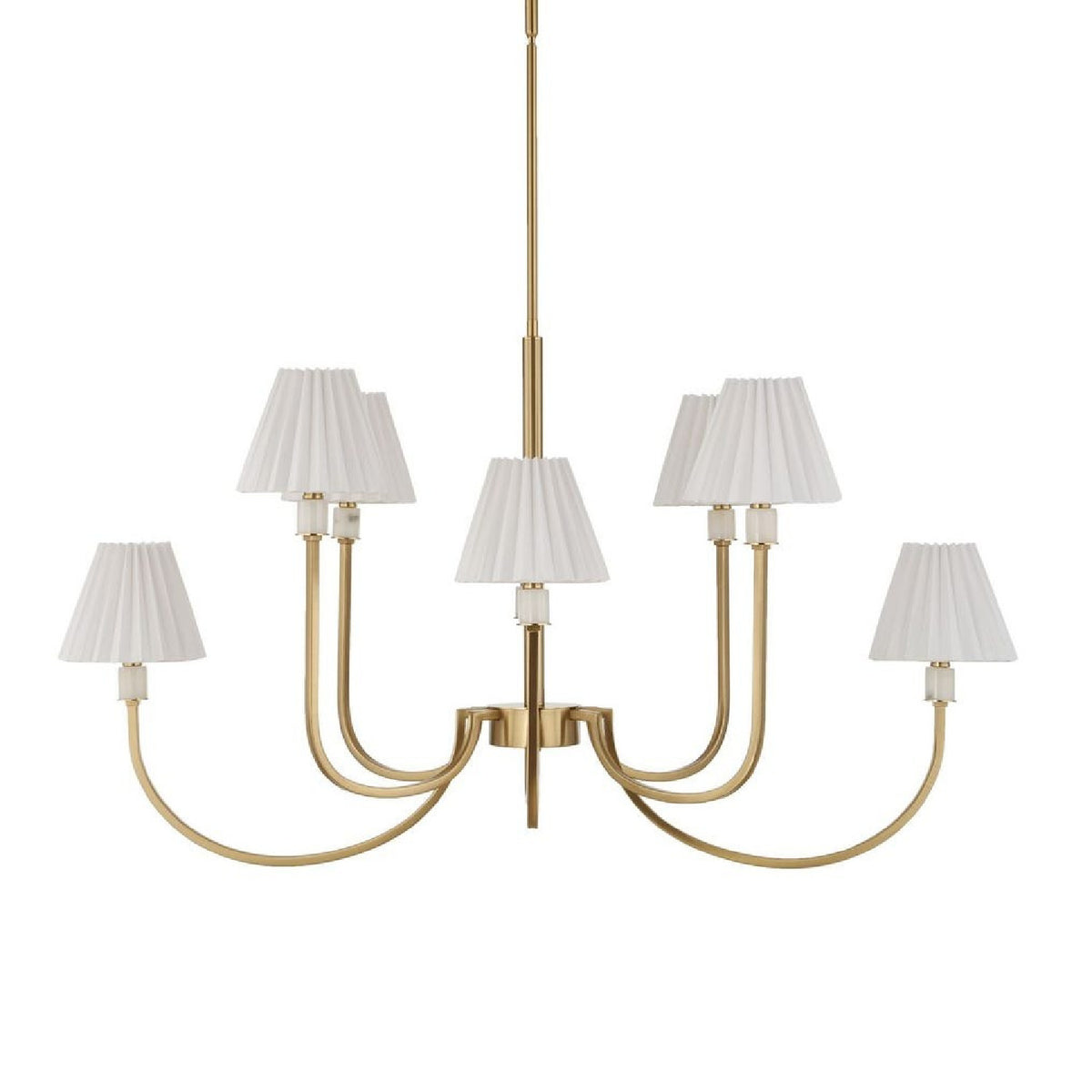 Pleated White Fabric 8-Light Chandelier | Uttermost Poppins - www.oroa.com