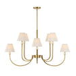 Pleated White Fabric 8-Light Chandelier | Uttermost Poppins - www.oroa.com