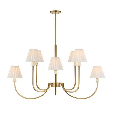 Pleated White Fabric 8-Light Chandelier | Uttermost Poppins - www.oroa.com