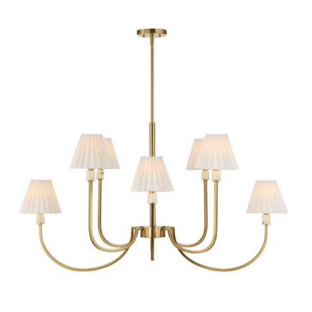 Pleated White Fabric 8-Light Chandelier | Uttermost Poppins - www.oroa.com