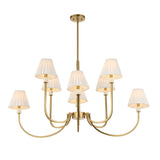 Pleated White Fabric 8-Light Chandelier | Uttermost Poppins - www.oroa.com