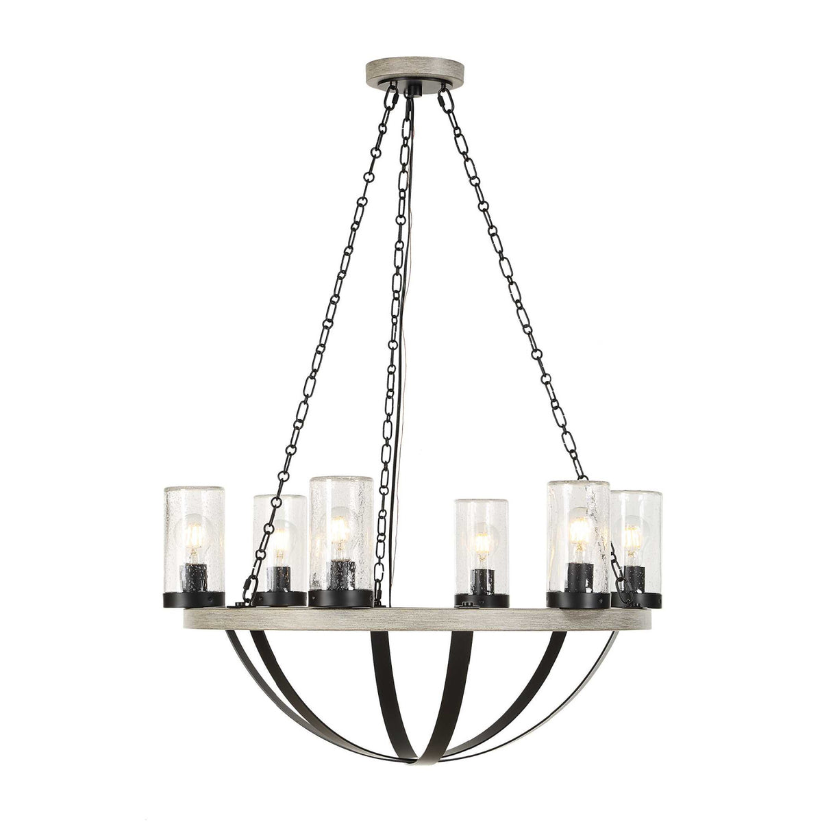 Modern European furniture - Seeded Glass 6-Light Indoor/Outdoor Chandelier - www.oroa.com