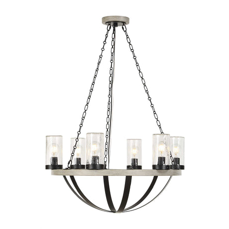 Modern European furniture - Seeded Glass 6-Light Indoor/Outdoor Chandelier - www.oroa.com