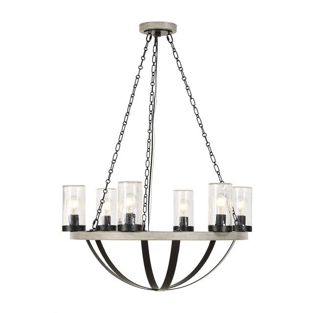 Modern European furniture - Seeded Glass 6-Light Indoor/Outdoor Chandelier - www.oroa.com