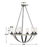 Modern European furniture - Seeded Glass 6-Light Indoor/Outdoor Chandelier - www.oroa.com