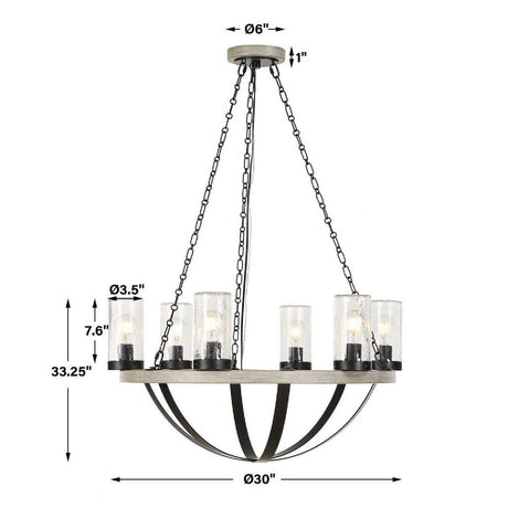 Modern European furniture - Seeded Glass 6-Light Indoor/Outdoor Chandelier - www.oroa.com