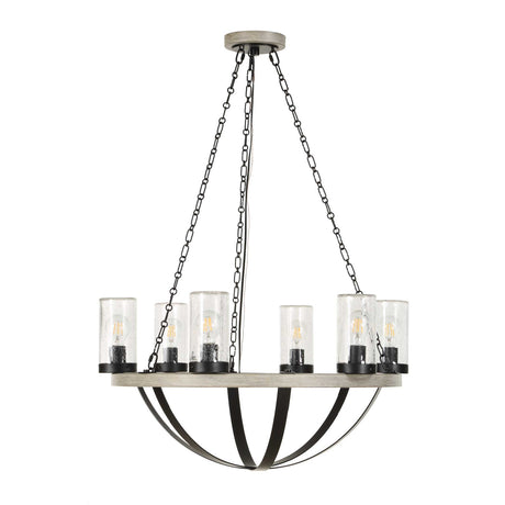 Modern European furniture - Seeded Glass 6-Light Indoor/Outdoor Chandelier - www.oroa.com
