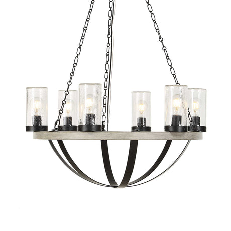 Modern European furniture - Seeded Glass 6-Light Indoor/Outdoor Chandelier - www.oroa.com