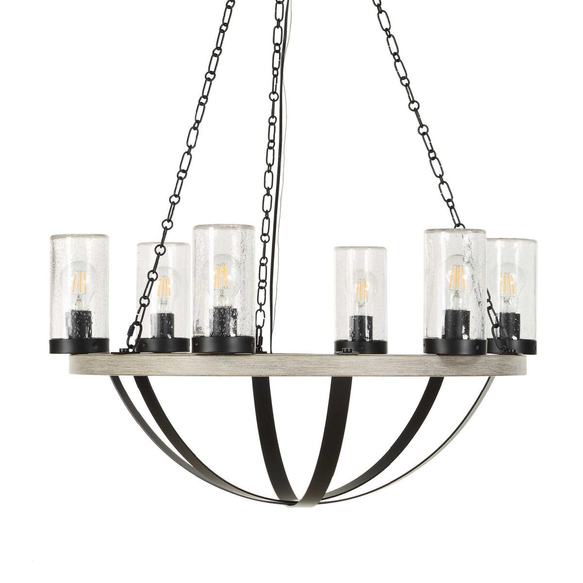 Modern European furniture - Seeded Glass 6-Light Indoor/Outdoor Chandelier - www.oroa.com
