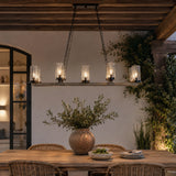 Modern European furniture - Seeded Glass 10-Light Indoor/Outdoor Chandelier - www.oroa.com