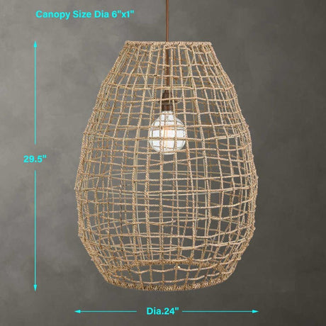 Modern European furniture - Woven Seagrass 1-Light Pendant Lamp - www.oroa.com
