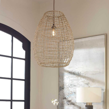 Modern European furniture - Woven Seagrass 1-Light Pendant Lamp - www.oroa.com