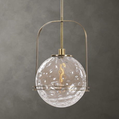 Spherical Watered Glass Pendant Lamp | Uttermost Mimas