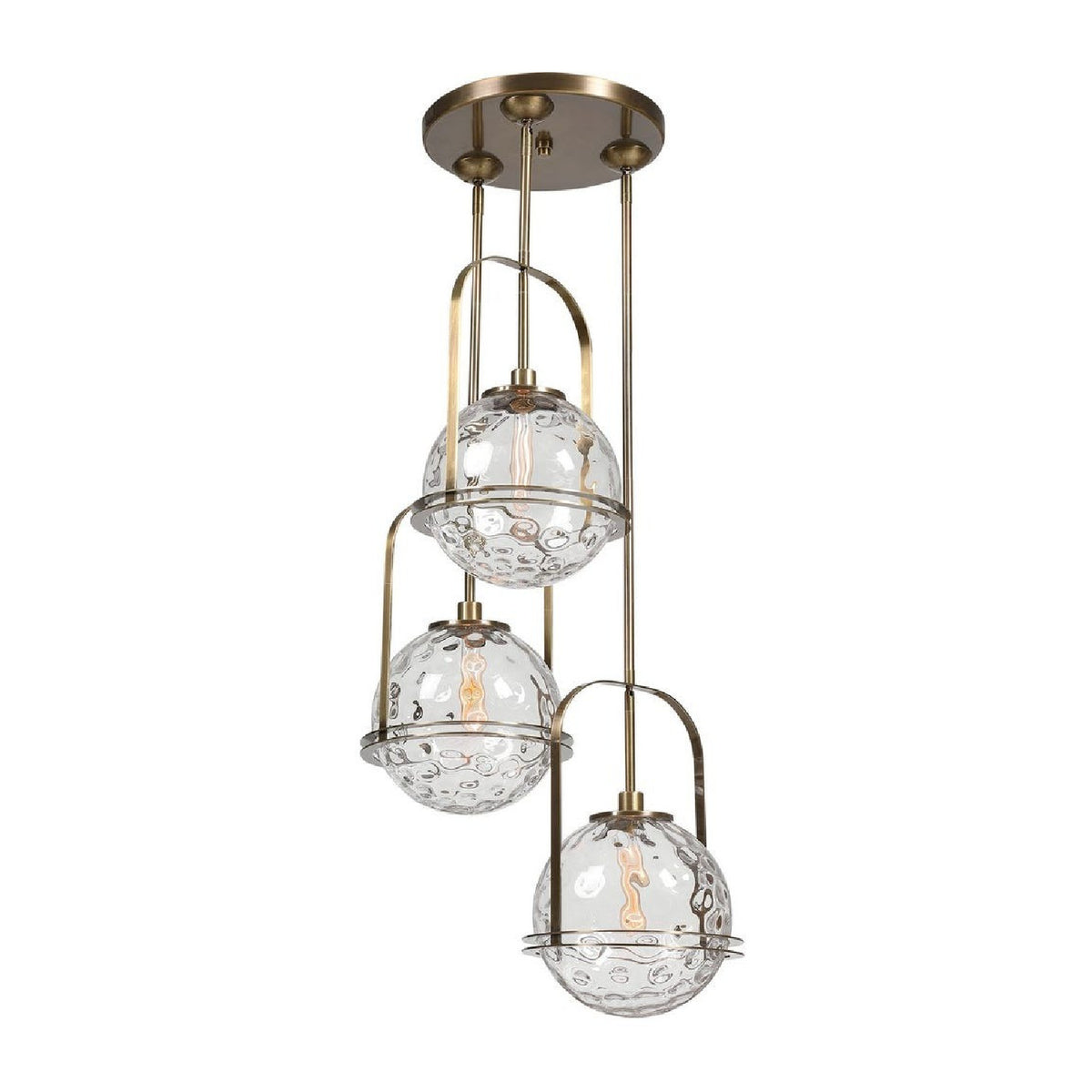 Spherical Watered Glass Pendant Lamp | Uttermost Mimas