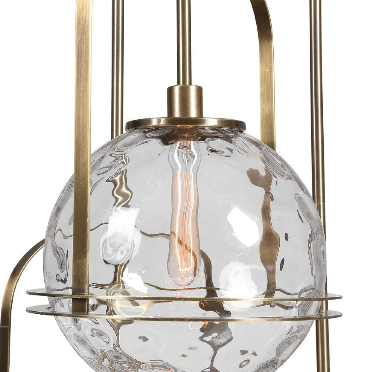 Spherical Watered Glass Pendant Lamp | Uttermost Mimas